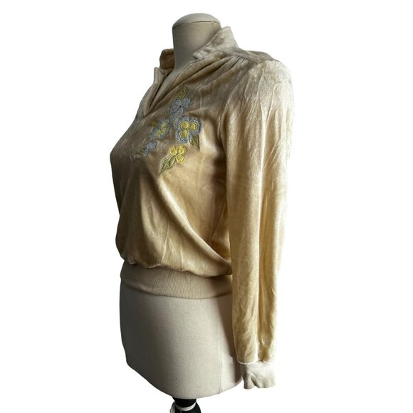Sultra Vintage 70's Terry Cloth Velour Collared Blouse Long Sleeve Sz Large Yell - Picture 12 of 12